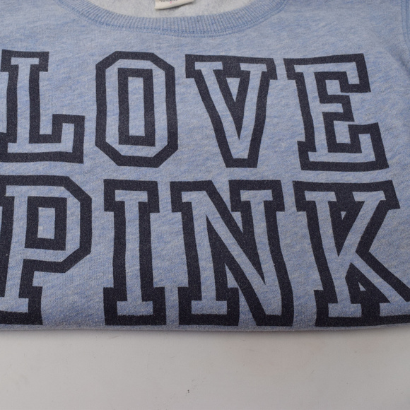 Love Pink Sweatshirt Small Front Pockets Blue - Picture 4 of 8